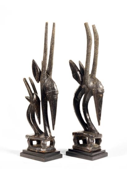 Couple de cimiers Ci wara Bamana (Mali)
Bois....