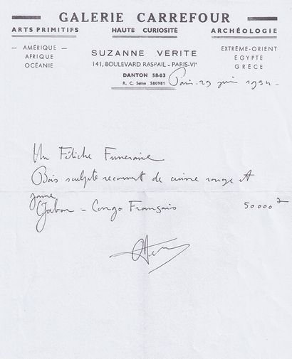 Figure gardienne de reliquaire Kota
Gabon
Bois...