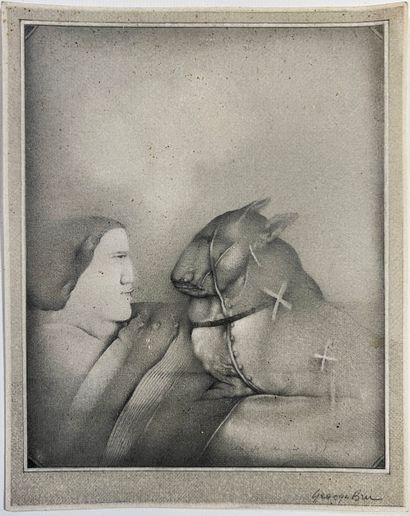 Georges BRU (1933-2023)
Animal blessé, 1974
Crayon...