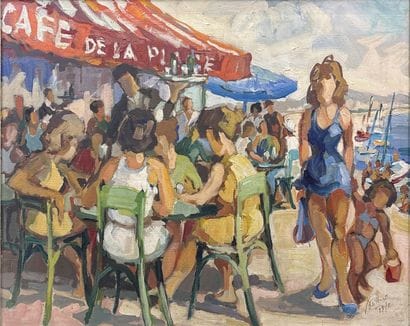NAILHES
Café de la plage, 1970 
Huile sur...