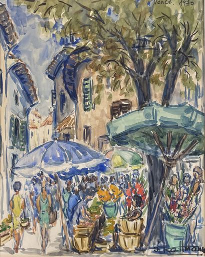 Jules KALLMANN 
Vence, 1970
Aquarelle sur...