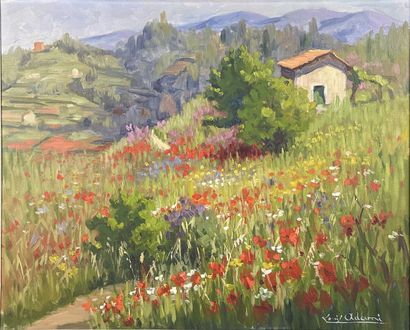 Louis ADAM 
Champs de coquelicots 
Huile...