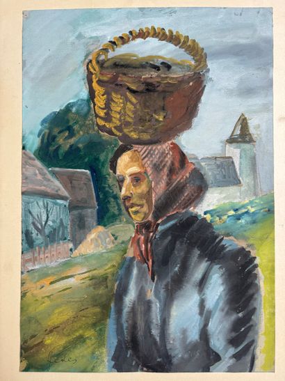 FEDER
La porteuse de panier
Gouache et aquarelle...