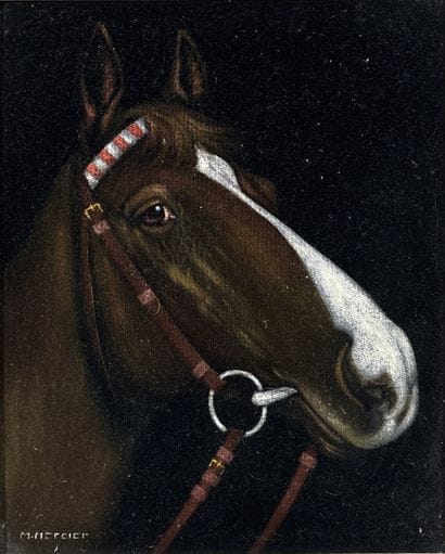 M MERCIER
Cheval
Huile sur velours signé...