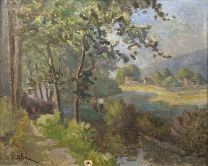CAHEN 
Paysage
Huile sur isorel signé en...