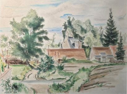 André DIGNIMONT (1891-1965)
Vue d'une ferme
Aquarelle...