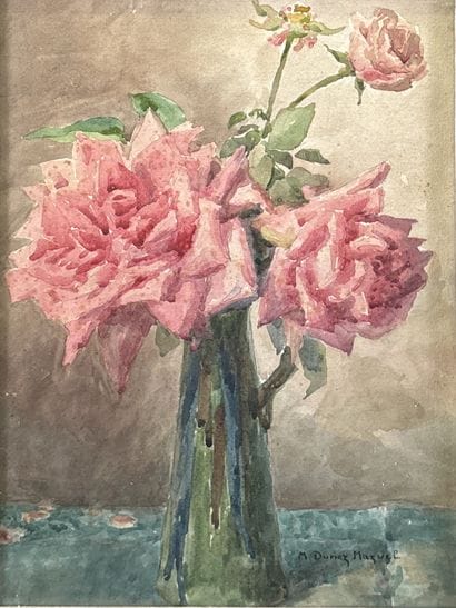 M. DURIEZ MAZUEL (XXe)
Vase aux fleurs 
Huile...