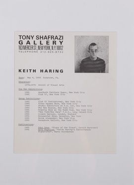 Keith Haring (1958-1990)
CV, exposition Tony...