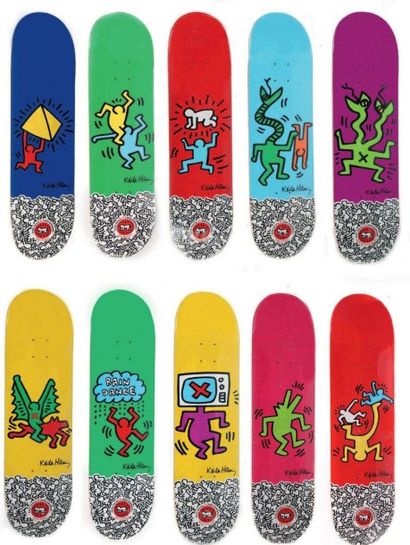 Keith Haring (1958-1990)
Set de 10 skateboard...