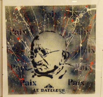 LE BATELEUR 
Gandhi

Technique mixe et pochoir...