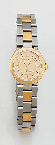 MONTRE BRACELET DE FEMME OR ET ACIER, BAUME...