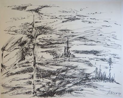 Jos DECOCK (1934-2010)
Paysage, 1963

Feutre...