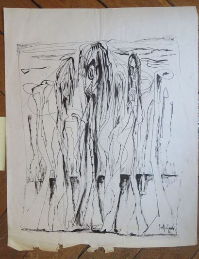 Jos DECOCK (1934-2010)
Personnages, 1956

Encre...