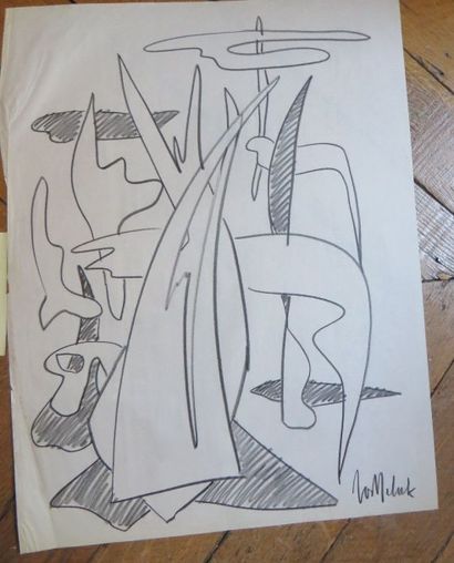 Jos DECOCK (1934-2010)
Composition

Fusain...