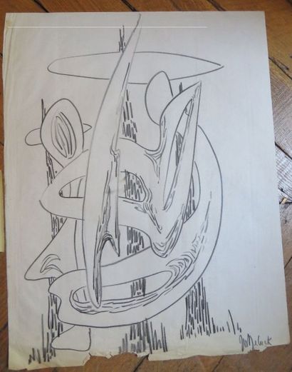 Jos DECOCK (1934-2010)
Composition

Fusain...