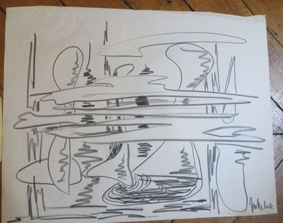 Jos DECOCK (1934-2010)
Composition

Fusain...