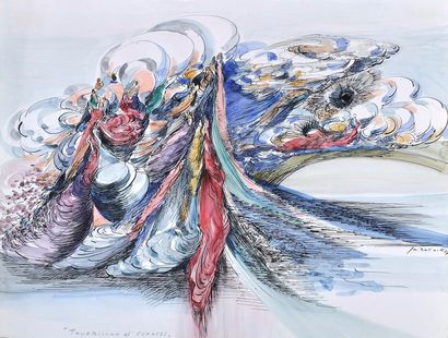 Tourbillon d’espace, 1977
Encre et aquarelle...