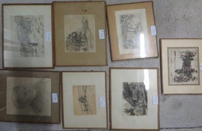 Charles BICHET ( 1863-1929) attribués à 
Ensemble...