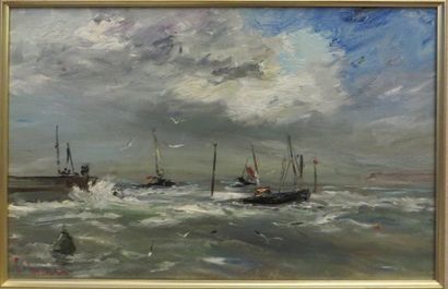 JOUAN


Retour de pêche- Trouville- Tempête

Huile...