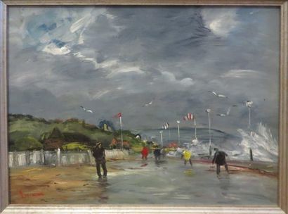 JOUAN


Deauville-grande marée-tempête

Huile...
