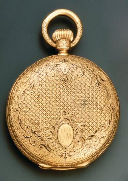 MONTRE DE POCHE PLATE, à remontoir au pendant...