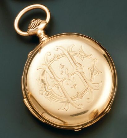 MONTRE DE POCHE de forme savonnette, à remontoir...