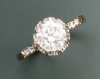 BAGUE EN PLATINE, sertie d'un diamant légèrement...