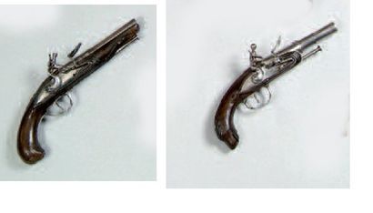 Pistolet à silex d'Officier de Marine. Canon...