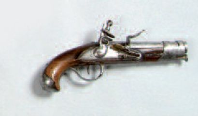 PISTOLET DE GENDARMERIE À SILEX. Canon rond....