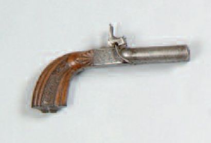 PISTOLET DOUBLE À COFFRE, À PERCUSSION DE...