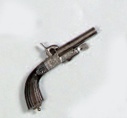 PISTOLET À COFFRE, À BROCHE, UN COUP, CALIBRE...