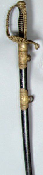 SABRE D'OFFICIER DE MARINE MODÈLE 1853. Poignée...