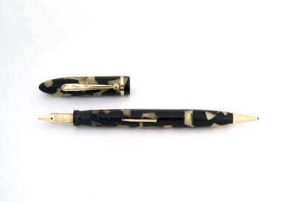 SHEAFFER combo plume + mine noir et perle,...