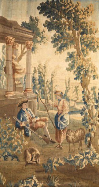 TAPISSERIE D'AUBUSSON DU XVIIIE SIÈCLE Bergère...