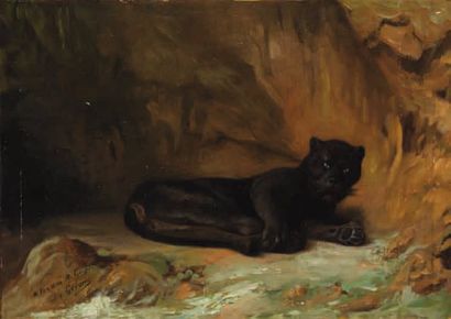 GEROME JEAN LÉON 1824-1904
Panthère noire...