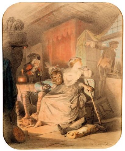 FRANÇOIS CLAUDIUS COMPTE-CALIX 1813-1880
Scène...