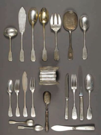 MÉNAGÈRE DE COUVERTS EN ARGENT GÉOMÉTRIQUE...