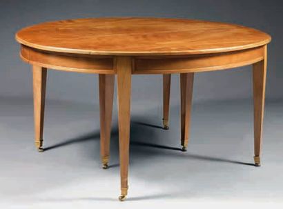 TABLE DE SALLE À MANGER OVALE en acajou et...