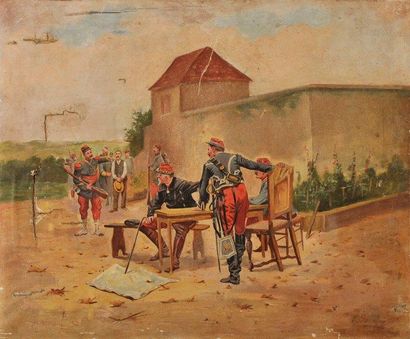 V. SARDEY


Militaires dans une cour de ferme

Toile,...