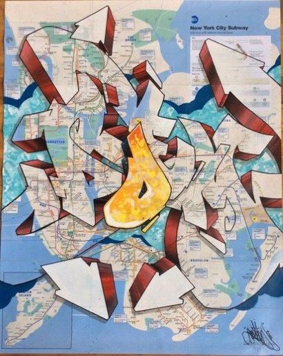 POEM (Américain, né en 1964)
MAP,2017
Marqueur...
