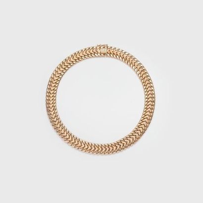 Collier articulé en or jaune 750 millièmes,...