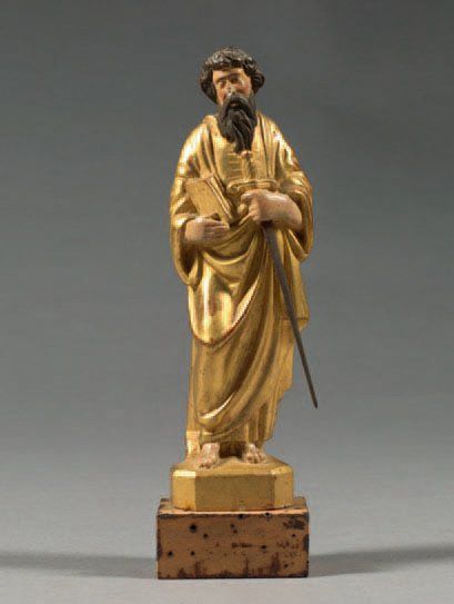 STATUETTE représentant Saint Luc en bois...