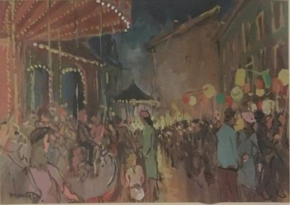 MONTET Maurice (1905-1997)
Fête foraine
Gouache...