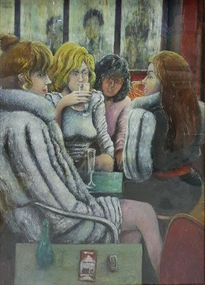 Filles de joie au café
Huilre sur toile