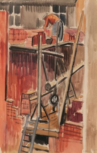 Louis NEILLOT (1898-1973) 
Echafaudage 1931
Aquarelle...