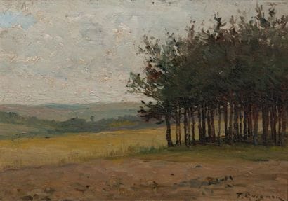 Fernand QUIGNON (1854-1941) 
Paysage de campagne....