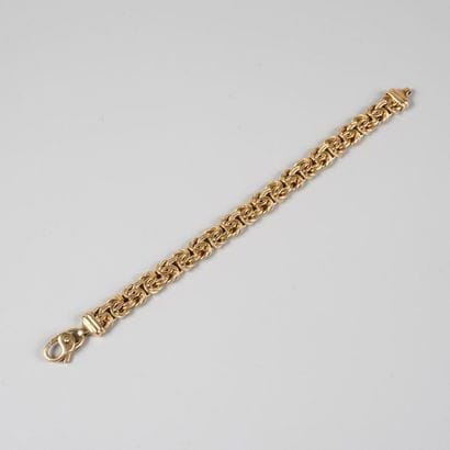 Bracelet or à maillons fantaisie. Poids :...
