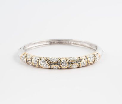 Bracelet jonc ouvrant en métal argenté plaqué...