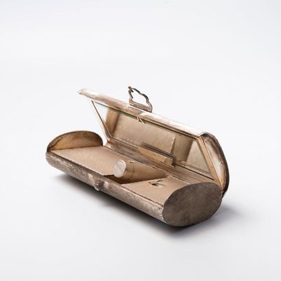 Minaudière en argent moiré et ciselé d'une...
