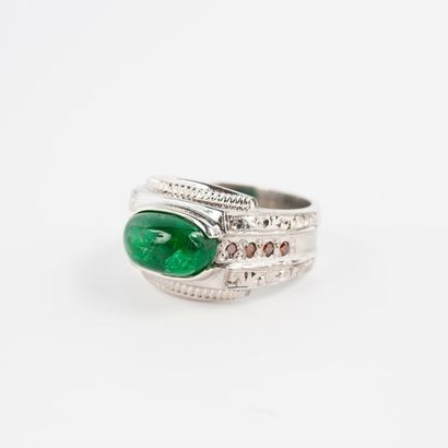 Bague chevalière en argent 925 °/°° ornée...